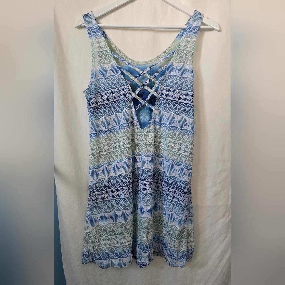 J Valdi Swimsuit Tropical Boho Cover Up Sheer Dress Like New Small - Picture 2 of 8